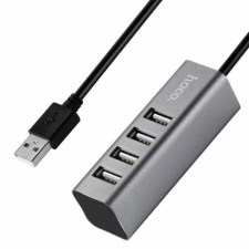 Hoco USB 2.0 HUB 4 portos 80cm szürke (HB1) (HB1) hub és switch