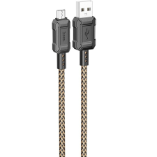 Hoco USB töltő- és adatkábel, microUSB, 100 cm, 2400 mA, gyorstöltés, PD, QC, cipőfűző minta, Hoco X94 Leader, arany (RS142500) kábel és adapter