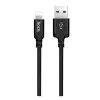 Hoco x14 adatátviteli kábel és töltő (usb - lightning 8pin, gyorstöltés támogatás, 200cm, cipőfűző minta) fekete