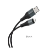 Hoco X38 adatkábel (USB - lightning, 2.4A, gyorstöltő, 100cm, törésgátló) FEKETE