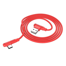 Hoco x46 adatkábel (usb - type-c, 100cm, 90 fokos, szilikon, törésgátló) piros x46_r kábel és adapter
