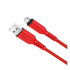 Hoco X59 adatkábel (USB - microUSB, 2.4A, gyorstöltő, 100cm) PIROS kábel és adapter