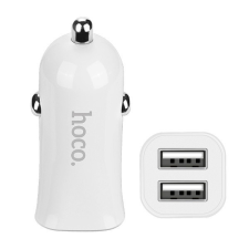 Hoco Z12 autós töltő 2 USB aljzat (5V / 2400mA, gyorstöltés támogatás) FEHÉR (Z12_W) mobiltelefon kellék