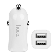 Hoco Z12 autós töltő 2 USB aljzat (5V / 2400mA, gyorstöltés támogatás) FEHÉR (Z12_W) (Z12_W) mobiltelefon kellék