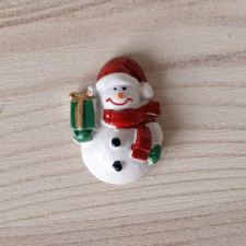  Hóember csomaggal, öntapadós. Mérete: 30x20 mm karácsonyi dekoráció