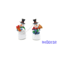 Hóember figura kalapos karácsonyi dekoráció