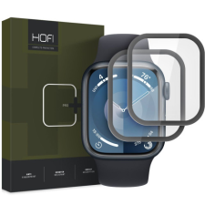 Hofi Hybrid 2x üvegfólia Apple Watch 7 / 8 / 9 45mm, fekete okosóra kellék