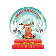  Hógömb formájú karácsonyi hűtőmágnes - Rénszarvas ajándéktárgy