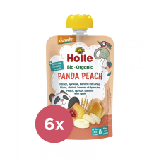 Holle 6x HOLLE Panda Peach Bio pyré broskyňa marhuľa banán špalda 100 g (8+) bébiétel