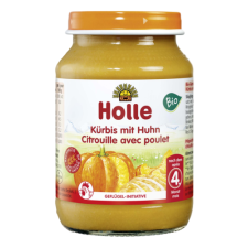 Holle Bio bébiétel, Sütőtök csirkehússal, 190g (4 hónapos kortól) bébiétel