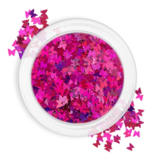 Hologrammos pillangó - #06 pink körömdíszítő