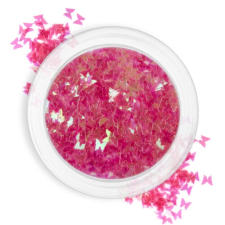  Hologrammos pillangó - #10 lilás pink körömdíszítő