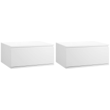 HomCom 2 db Homcom függesztett éjjeliszekrény készlet, 1 fiók, MDF, 49x38x23 cm, fehér bútor