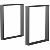 HomCom 2 db-os téglalap alakú acél asztalláb szett, 60x8x72 cm, fekete