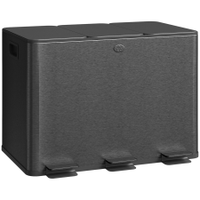 HomCom 3 részes, 20 literes szemetes acélból és PP-ből, fekete szemetes