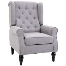 HomCom Chesterfield karosszék, 76x86x108 cm, textil - hab - fa, szürke bútor