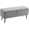 HomCom Hálószobai Pad 104×38×42 cm – Bársony Tárolóhellyel