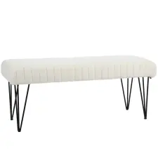 HomCom Modern ágykeret villa alakú lábakkal, 118,5x46x49,5 cm, krémfehér bútor