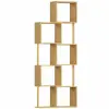 HomCom Modern aszimmetrikus 5 szintes könyvespolc bambuszból 62,5x23x165 cm