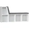  HOMCOM Modern Könyvespolc 5 Nyitott Polccal és 2 Párnával, Fa, 108 x 30 x 60 cm, Szürke