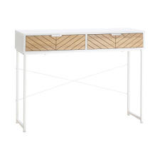 HomCom Modern konzol előszobába és nappaliba 2 fémfiókkal 100x30x75cm - fehér bútor