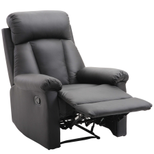 HomCom összecsukható relaxációs fotel ergonomikus béléssel, ökológiai bőrszékkel, 80 × 97 × 107cm fekete bútor