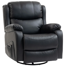 HomCom Relax Fotel 8 Ponton Masszázzsal, Melegítéssel és Lábtartóval, 87x97X100 cm, Fekete masszázsfotel