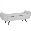 HomCom Tárolópad Kartámasszal Szövet és Gumifa 132x42x50 cm Szürke