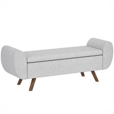 HomCom Tárolópad Kartámasszal Szövet és Gumifa 132x42x50 cm Szürke bútor