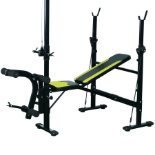 HomCom Többfunkciós edzőpad, Homcom, Állítható háttámla, Lábtámasz, 175x110x202 cm, Fekete fitness eszköz