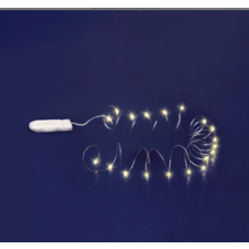 Home by Somogyi Somogyi  Micro LED-es elemes füzér, lapos elemtartóval, melegfehér karácsonyfa izzósor