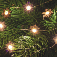 Home Meleg fehér, elemes LED Fényfüzér 20db izzóval 2,2m karácsonyfa izzósor