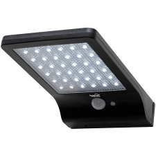 Home Napelemes LED reflektor, 300lm, PIR mozgásérzékelő, 36db hidegfehér SMD (FLP300SOLAR), fekete kültéri világítás
