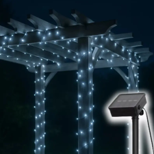 Home SLC100WH szolár fényfüzér, 100db hidegfehér LED, 7m hosszúság, zöld vezeték, kültéri kivitel kültéri világítás