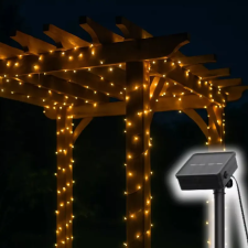 Home SLC100WW szolár fényfüzér, 100db melegfehér LED, 7m hosszúság, zöld vezeték, kültéri kivitel kültéri világítás