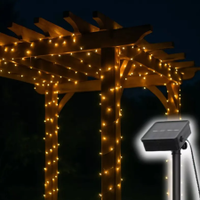 Home SLC200WW szolár fényfüzér, 200db melegfehér LED, 14m hosszúság, zöld vezeték, kültéri kivitel kültéri világítás