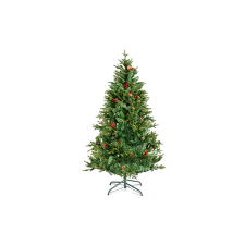 @HOME-XMAS Műfenyő, 180 cm, PE / PVC, piros bogyóval (56481C) műfenyő