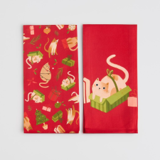 HOME & YOU konyharuha szett 45x65cm, 2db, karácsonyi cicák lakástextília