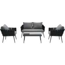 HOMEPRO Autronic kerti szett 1+3 Bellaro, fém, edzett üveg, szürke kerti bútor