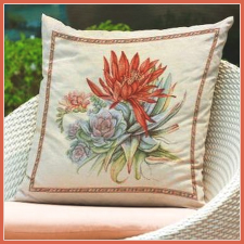 HomeTextiles AGAVE, virág mintás jacquard párna panel méteráru