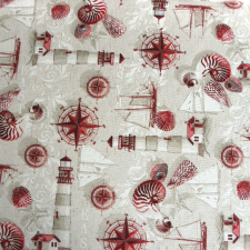 HomeTextiles DIMA tenger mintás loneta lakástextil dekorvászon - bordó méteráru