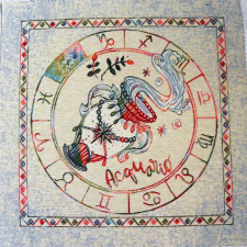 HomeTextiles HOROSZKÓP, jacquard párna panel - VÍZÖNTŐ méteráru