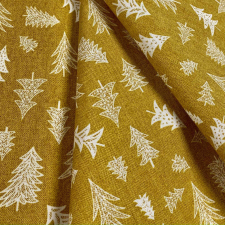 HomeTextiles KISFENYŐ, karácsonyi lakástextil, dekorvászon - mustársárga karácsonyi textilia