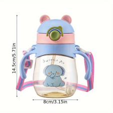 Homyl Aranyos Rajzfilm Vizespalack Szívószállal 300 ML babaétkészlet