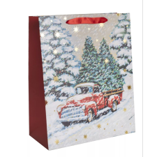 Homyl QX Toys Ajándék Papírtáska (26 x 32 cm) - Havas táj minta ajándéktasak