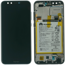 Honor 9 Lite kijelző, érintővel, kerettel, akkumulátorral, fekete, gyári, eredeti mobiltelefon, tablet alkatrész