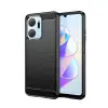  Honor X7a Telefontok - Carbon Fiber - fekete szilikon hátlap tok