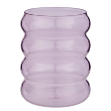  HOOP üveg pohár 350 ml, rózsaszín üdítős pohár