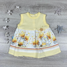 Hoppidik Sárga nyuszis pamut kislány nyári ruha