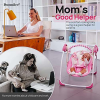  Hordozható baba hinta és pihenőszék önműködő ringató funkcióval – rózsaszín (BBJ)